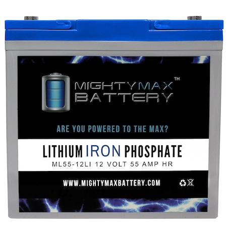 MIGHTY MAX BATTERY 12V 55AH Lithium Battery Replaces Pride Quantum 640, Q640 Wheelchair ML55-12LI121